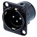Photo of NEUTRIK NC3MD-V-B 3-Pin XLR Male Vertical PCB Panel Mount Connector - Black/Gold