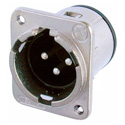 Photo of NEUTRIK NC3MDM3-V 3-Pin XLR Male Panel/Chassis Vertical PCB Mount Connector - Nickel / Silver