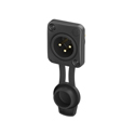 Photo of NEUTRIK Airtight Series Receptacle xlrCON TOP IP65/IP66 3-Pole Male XLR Chassis Connector - Black/Gold - 100/Pack