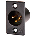 Photo of Neutrik NC3MP-B 3-Pin XLR Male Panel/Chassis Mount Connector - Black/Gold