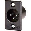 Photo of Neutrik NC3MP-B 3-Pin XLR Male Panel/Chassis Mount Connector - Black/Silver