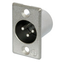 Photo of NEUTRIK NC3MP 3-Pin XLR Male Panel/Chassis Mount Connector - Nickel/Silver