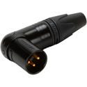 Photo of Neutrik NC3MRX-BAG 3 Pole Right Angle Male Cable End Black/Silver