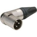Photo of NEUTRIK NC3MRX 3 Pole Right Angle Male Cable Connector - Nickel/Silver