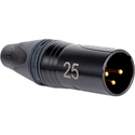 Photo of Sescom Numbered 3-Pin Male XLR Connector - Laser Engraved Neutrik NC3MXX-B - 25