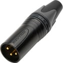 NEUTRIK NC3MXX-BAG-D 3 Pin Male XLR Connector Black/Silver - 100 Pack