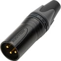 Neutrik NC3MXX-BAG-D 3 Pin Male XLR Connector Black/Silver - 100 Pack