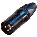 Photo of Neutrik NC3MXX-HA-BAG 3 Pole Male Solderless XLR Cable Connector Black/Silver