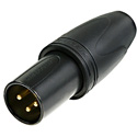 Photo of Neutrik NC3MXX-HD-B-D 3 Pole XLR-M Heavy Duty Cable End Black Housing - 25 Pack