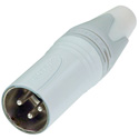 Neutrik NC3MXX-WT 3 Pole Male Cable Connector - White/Silver