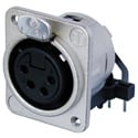 Photo of NEUTRIK NC4FDM3-H 4-Pin XLR Female Horizontal PCB M3 Mount Connector - Black/Silver