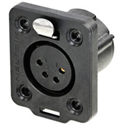 Photo of NEUTRIK NC4FDX-TOP IP65 4-Pin Female XLR Chassis Mount Connector for Outdoor Use - Solder - Black/Gold - X-TOP Series