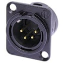 Photo of NEUTRIK NC4MD-L-BAG-1 4-Pin XLR Male Panel/Chassis Mount Connector - Black/Silver