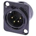 Photo of Neutrik NC4MD-L-BAG-1 4-Pin XLR Male Panel/Chassis Mount Connector - Black/Silver