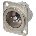 Neutrik NC4MD-LX 4-Pin XLR Male Panel/Chassis Mount Connector - Duplex Ground - Nickel/Silver