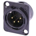 Neutrik NC4MD-L-B-1 4-Pin XLR Male Panel/Chassis Mount Connector - Black/Gold