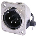 Photo of NEUTRIK NC4MDM3-H 4-Pin XLR Male Horizontal PCB M3 Mount - Nickel/Silver