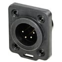 Photo of NEUTRIK NC4MDX-TOP - IP65 4-Pin Male XLR Chassis Mount Connector for Outdoor Use - Solder - Black/Gold - X-TOP Series