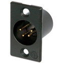 Photo of Neutrik NC4MP-B 4-Pin XLR Male Panel/Chassis Mount Connector - Black/Gold