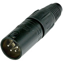 Photo of NEUTRIK NC4MX-BAG 4 Pole Male Cable Conn - Black Metal Housing - Silver Contacts