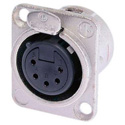 Photo of NEUTRIK NC5FD-L-1 5-Pin XLR Female Panel/Chassis Mount Connector - Nickel/Silver