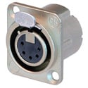 Neutrik NC5FD-LX 5-Pin XLR Female Panel/Chassis Mount Connector - Duplex Ground - Nickel/Silver