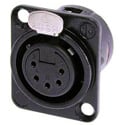 Photo of NEUTRIK NC5FD-L-B-1 5-Pin XLR Female Panel/Chassis Mount Connector - Black/Gold