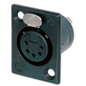 Photo of NEUTRIK NC5FP-B-1 5-Pin XLR Female Panel/Chassis Mount Connector - Black/Gold