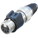 Photo of NEUTRIK NC5FX-HD Heavy Duty 5 Pin XLR Female - Stainless/Gold