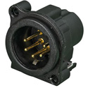 Photo of NEUTRIK NC5MBV-B 5-Pin XLR Male - Vertical PCB Mount Connector - Black/Gold