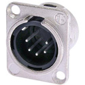 Photo of Neutrik NC5MD-L-1 5-Pin XLR Male Panel/Chassis Mount Connector - Nickel/Silver