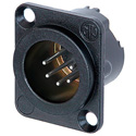 Photo of NEUTRIK NC5MD-LX-BAG 5-Pin XLR Male Panel/Chassis Mount Connector - Duplex Ground - Black/Silver
