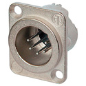 Neutrik NC5MD-LX 5-Pin XLR Male Panel/Chassis Mount Connector - Duplex Ground - Nickel/Silver