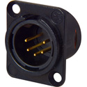 Photo of Neutrik NC5MD-L-B-1 5-Pin XLR Male Panel/Chassis Mount Connector  - Black/Gold