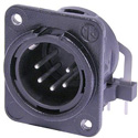 NEUTRIK NC5MDM3-H-BAG Receptacle DM3 Series 5-pin Male - PCBH - Black/Silver