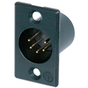 Neutrik NC5MP-B Male 5-Pin XLR Male Panel Mount Connector - Black/Gold