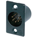 Photo of Neutrik NC5MP-B Male 5-Pin XLR Male Panel Mount Connector - Black/Gold