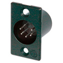 Photo of NEUTRIK NC5MP-BAG 5-Pin XLR Male Panel Mount Connector - Black/Silver