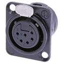 Photo of NEUTRIK NC6FD-L-B-1 6-Pin XLR Female Panel/Chassis Mount Connector - Black/Gold