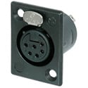 Photo of NEUTRIK NC6FP-B-1 6-Pin XLR Female Panel Mount Connector - Black/Gold