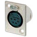 Photo of NEUTRIK NC6FP-1 6-Pin XLR Female Panel Mount Connector - Nickel/Silver