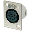 Photo of Neutrik NC6FSP-1 6 Pole Female Receptacle with Switchcraft Pin Layout - Nickel/Silver
