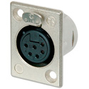 Photo of NEUTRIK NC6FSP-1 6 Pole Female Receptacle with Switchcraft Pin Layout - Nickel/Silver
