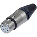 NEUTRIK NC6FSX Cable End X Series 6-pin Female with Switchcraft Pin Layout - Black/Nickel