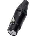 Photo of NEUTRIK NC6FSXX-B 6 Pole Female Cable Connector with Switchcraft Pin Layout - Black Metal Housing and Gold Contacts