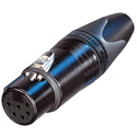Neutrik NC6FXX-BAG 6 Pole Female XLR Cable Connector with Black Metal Housing and Silver Contacts