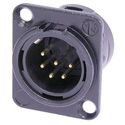 Photo of NEUTRIK NC6MD-L-BAG-1 6-Pin XLR Male Panel/Chassis Mount Connector - Black/Silver