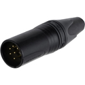Photo of NEUTRIK NC6MSXX-B 6 Pole XLR Male with Switchcraft Pin Layout - Black/Gold