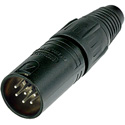 Neutrik NC6MX-BAG 6 pole male cable connector with black metal housing and silver contacts