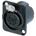 Photo of NEUTRIK NC7FD-LX-B 7-Pin XLR Female Panel/Chassis Mount Connector - Duplex-Ground - Black/Gold